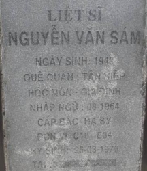 Tìm thân nhân liệt sĩ Nguyễn Văn Sám