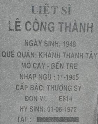 Tìm thân nhân liệt sĩ Lê Công Thành
