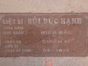 Nhắn tìm thân nhân liệt sỹ Bùi Đức Hạnh