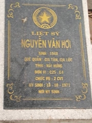 Nhắn tìm thân nhân liệt sỹ  Nguyễn Văn  Hợi 