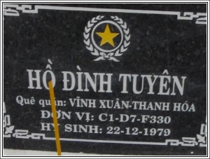 Nhắn tin tìm thân nhân liệt sĩ Hồ Đình Tuyên
