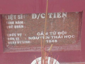 Nhắn tìm thân nhân liệt sĩ Tiên