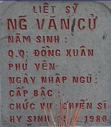 Tìm thân nhân liệt sĩ Nguyễn Văn Cử