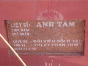 Nhắn tìm thân nhân liệt sĩ Anh Tám