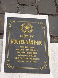 Nhắn tin tìm thân nhân liệt sỹ Nguyễn Văn Phục