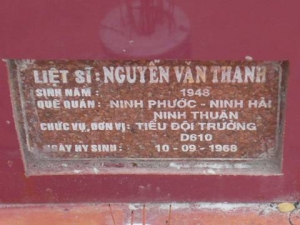 Nhắn tìm thân nhân liệt sỹ  Nguyễn Văn Thanh