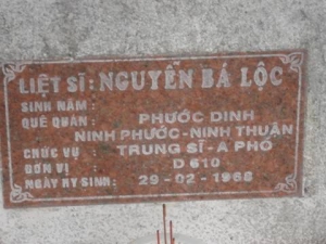 Nhắn tìm thân nhân liệt sỹ  Nguyễn Bá Lộc