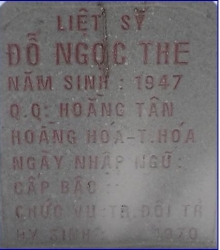 Tìm thân nhân liệt sĩ Đỗ Ngọc The
