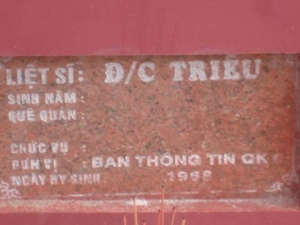 Nhắn tìm thân nhân liệt sĩ Triều