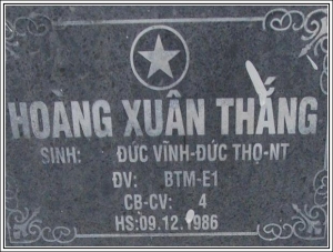 Nhắn tim thân nhân liệt sỹ Hoàng Xuân Thắng