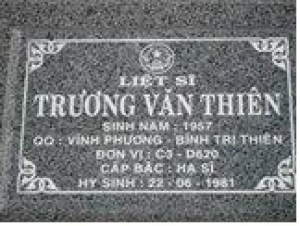 Tìm thân nhân liệt sĩ Trương Văn Thiên
