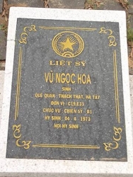 Nhắn tìm thân nhân liệt sỹ  Vũ Ngọc Hoa