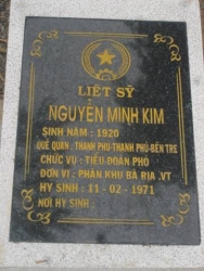 Nhắn tin tìm thân nhân liệt sỹ Nguyễn Minh Kim
