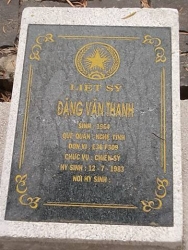 Nhắn tìm thân nhân liệt sỹ Đặng Văn Thanh