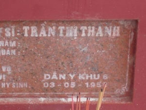 Nhắn tìm thân nhân liệt sĩ Trần Thị Thanh