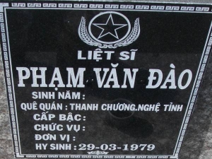Nhắn tìm thân nhân liệt sỹ  Phạm Văn Đào
