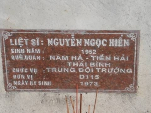 Nhắn tìm thân nhân liệt sỹ  Nguyễn Ngọc Hiển