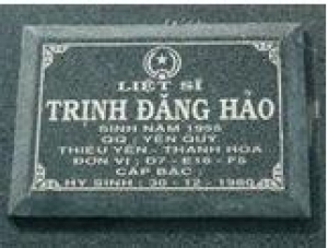 Tìm thân nhân liệt sĩ Trịnh Đặng Hảo