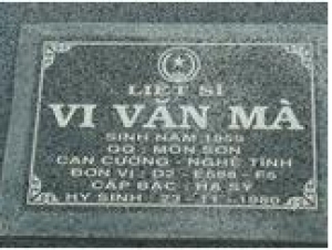 Tìm thân nhân liệt sĩ Vi Văn Mà