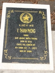 Nhắn tìm thân nhân liệt sĩ V. Thanh Phong