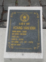 Nhắn tìm thân nhân liệt sỹ  Hoàng Văn Kính