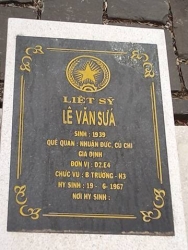 Nhắn tin tìm thân nhân liệt sỹ Lê Văn Sứa