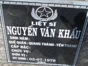 Nhắn tìm thân nhân liệt sỹ  Nguyễn Văn Khẩu