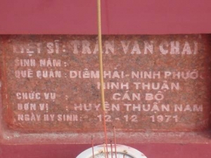 Nhắn tìm thân nhân liệt sỹ Trần Văn Chải