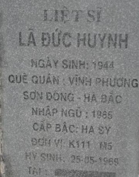 Tìm thân nhân liệt sĩ Lã Đức Huynh