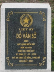 Nhắn tìm thân nhân liệt sỹ  Đỗ Văn Sở