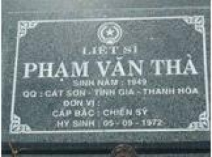Tìm thân nhân liệt sĩ Phạm Văn Thà