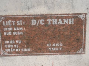 Nhắn tìm thân nhân liệt sĩ Thanh