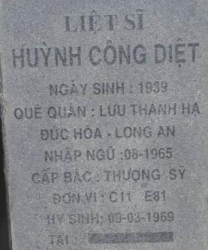 Tìm thân nhân liệt sĩ Huỳnh Công Diệt