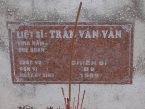 Nhắn tìm thân nhân liệt sĩ Trần Văn Vân