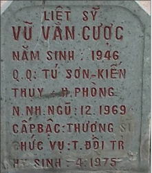 Tìm thân nhân liệt sĩ Vũ Văn Cược