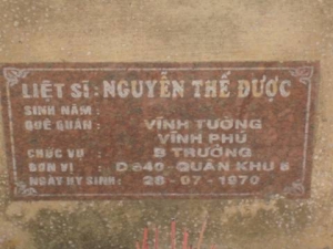 Nhắn tìm thân nhân liệt sỹ  Nguyễn Thế Được