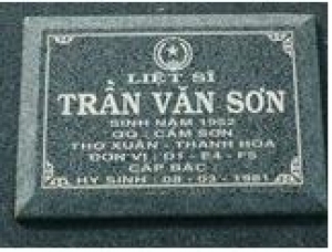 Tìm thân nhân liệt sĩ Trần Văn Sơn