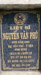 Tìm thân nhân Liệt sỹ Nguyễn Văn Phú quê Ý Yên - Nam Định