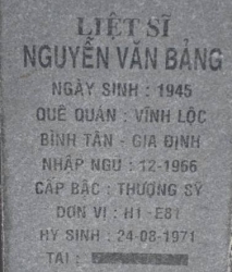 Tìm thân nhân liệt sĩ Nguyễn Văn Bảng