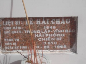 Tìm thân nhân liệt sĩ  Lê Hải Châu
