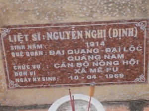 Nhắn tìm thân nhân liệt sỹ  Nguyễn Nghị (Định)