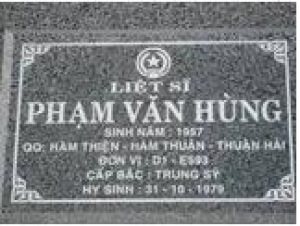Tìm thân nhân liệt sĩ Phạm Văn Hùng hi sinh năm 1979