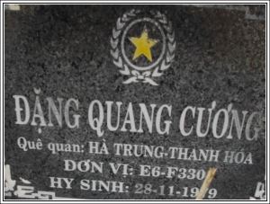 Nhắn tìm thân nhân liệt sỹ  Đặng Quang Cương