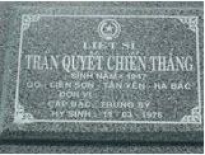 Tìm thân nhân liệt sĩ Trần Quyết Chiến Thắng