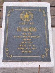  Nhắn tìm thân nhân liệt sỹ  Bùi Văn Bồng