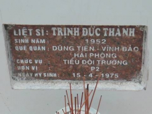 Tìm thân nhân liệt sĩ  Trịnh Đức Thành