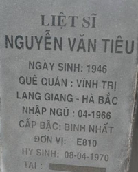 Tìm thân nhân liệt sĩ Nguyễn Văn Tiêu