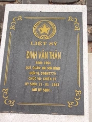 Nhắn tìm thân nhân liệt sỹ  Đinh Văn Thân