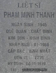 Tìm thân nhân liệt sĩ Phạm Minh Thanh