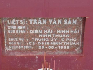 Nhắn tìm thân nhân liệt sỹ Trần Văn Sâm